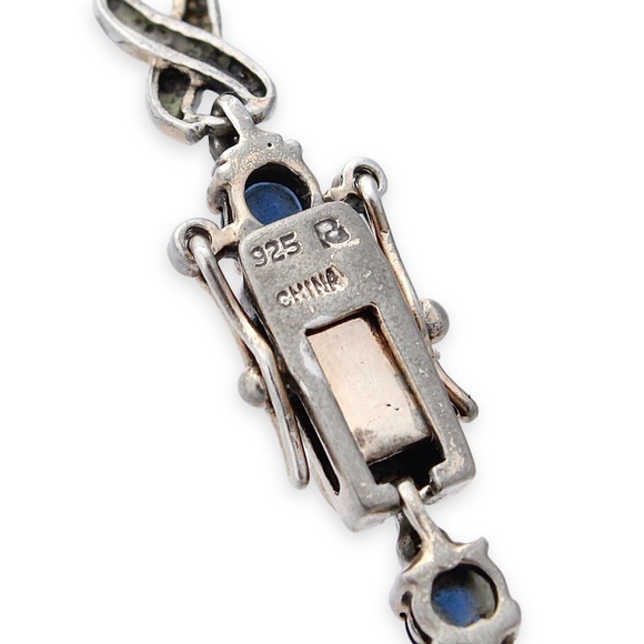 Ross-Simons Cubic Zirconia Sterling Silver Link Bracelet Dark Blue CZ - Picture 5 of 5